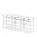 Air Back-to-Back 1400 x 600mm Height Adjustable 6 Person Office Bench Desk White Top with Cable Ports White Frame HA01960