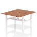 Air Back-to-Back 1400 x 800mm Height Adjustable 2 Person Bench Desk Walnut Top with Scalloped Edge White Frame HA02020