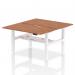 Air Back-to-Back 1400 x 800mm Height Adjustable 2 Person Office Bench Desk Walnut Top with Scalloped Edge White Frame HA02020