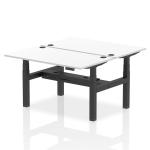 Air Back-to-Back 1400 x 800mm Height Adjustable 2 Person Bench Desk White Top with Cable Ports Black Frame HA02022