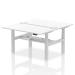 Air Back-to-Back 1400 x 800mm Height Adjustable 2 Person Bench Desk White Top with Cable Ports Silver Frame HA02024