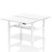 Air Back-to-Back 1400 x 800mm Height Adjustable 2 Person Bench Desk White Top with Cable Ports White Frame HA02026