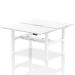 Air Back-to-Back 1400 x 800mm Height Adjustable 2 Person Bench Desk White Top with Scalloped Edge White Frame HA02032