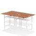 Air Back-to-Back 1400 x 800mm Height Adjustable 4 Person Bench Desk Walnut Top with Cable Ports White Frame HA02086