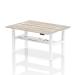 Air Back-to-Back 1600 x 600mm Height Adjustable 2 Person Bench Desk Grey Oak Top with Cable Ports White Frame HA02188