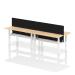 Air Back-to-Back 1600 x 600mm Height Adjustable 4 Person Bench Desk Maple Top with Cable Ports White Frame with Black Straight Screen HA02231