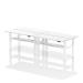 Air Back-to-Back 1600 x 600mm Height Adjustable 4 Person Bench Desk White Top with Cable Ports White Frame HA02248
