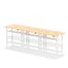 Air Back-to-Back 1600 x 600mm Height Adjustable 6 Person Bench Desk Maple Top with Cable Ports White Frame HA02266