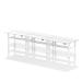Air Back-to-Back 1600 x 600mm Height Adjustable 6 Person Bench Desk White Top with Cable Ports White Frame HA02284