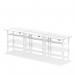 Air Back-to-Back 1600 x 600mm Height Adjustable 6 Person Office Bench Desk White Top with Cable Ports White Frame HA02284