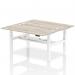 Air Back-to-Back 1600 x 800mm Height Adjustable 2 Person Bench Desk Grey Oak Top with Cable Ports White Frame HA02302