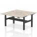 Air Back-to-Back 1600 x 800mm Height Adjustable 2 Person Bench Desk Grey Oak Top with Scalloped Edge Black Frame HA02304