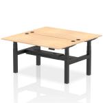 Air Back-to-Back 1600 x 800mm Height Adjustable 2 Person Bench Desk Maple Top with Cable Ports Black Frame HA02310