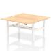 Air Back-to-Back 1600 x 800mm Height Adjustable 2 Person Bench Desk Maple Top with Cable Ports White Frame HA02314