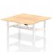 Air Back-to-Back 1600 x 800mm Height Adjustable 2 Person Office Bench Desk Maple Top with Cable Ports White Frame HA02314