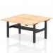 Air Back-to-Back 1600 x 800mm Height Adjustable 2 Person Office Bench Desk Maple Top with Scalloped Edge Black Frame HA02316