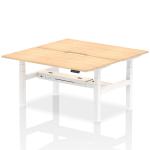 Air Back-to-Back 1600 x 800mm Height Adjustable 2 Person Bench Desk Maple Top with Scalloped Edge White Frame HA02320