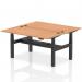 Air Back-to-Back 1600 x 800mm Height Adjustable 2 Person Office Bench Desk Oak Top with Cable Ports Black Frame HA02322