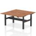 Air Back-to-Back 1600 x 800mm Height Adjustable 2 Person Bench Desk Walnut Top with Scalloped Edge Black Frame HA02340