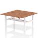 Air Back-to-Back 1600 x 800mm Height Adjustable 2 Person Bench Desk Walnut Top with Scalloped Edge White Frame HA02344