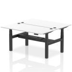 Air Back-to-Back 1600 x 800mm Height Adjustable 2 Person Bench Desk White Top with Cable Ports Black Frame HA02346
