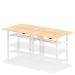 Air Back-to-Back 1600 x 800mm Height Adjustable 4 Person Bench Desk Maple Top with Cable Ports White Frame HA02386
