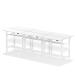Air Back-to-Back 1600 x 800mm Height Adjustable 6 Person Bench Desk White Top with Cable Ports White Frame HA02494