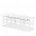 Air Back-to-Back 1600 x 800mm Height Adjustable 6 Person Office Bench Desk White Top with Cable Ports White Frame HA02494