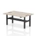 Air Back-to-Back 1800 x 600mm Height Adjustable 2 Person Bench Desk Grey Oak Top with Cable Ports Black Frame HA02508