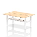Air Back-to-Back 1800 x 600mm Height Adjustable 2 Person Bench Desk Maple Top with Cable Ports White Frame HA02518