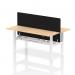 Air Back-to-Back 1800 x 600mm Height Adjustable 2 Person Office Bench Desk Maple Top with Cable Ports White Frame with Black Straight Screen HA02519