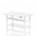 Air Back-to-Back 1800 x 600mm Height Adjustable 2 Person Office Bench Desk White Top with Cable Ports White Frame HA02536