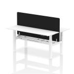Air Back-to-Back 1800 x 600mm Height Adjustable 2 Person Bench Desk White Top with Cable Ports White Frame with Black Straight Screen HA02537