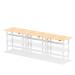 Air Back-to-Back 1800 x 600mm Height Adjustable 6 Person Bench Desk Maple Top with Cable Ports White Frame HA02590