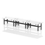Air Back-to-Back 1800 x 600mm Height Adjustable 6 Person Bench Desk White Top with Cable Ports Black Frame HA02604