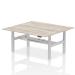 Air Back-to-Back 1800 x 800mm Height Adjustable 2 Person Bench Desk Grey Oak Top with Cable Ports Silver Frame HA02624