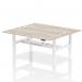 Air Back-to-Back 1800 x 800mm Height Adjustable 2 Person Bench Desk Grey Oak Top with Cable Ports White Frame HA02626