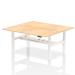 Air Back-to-Back 1800 x 800mm Height Adjustable 2 Person Bench Desk Maple Top with Cable Ports White Frame HA02638