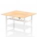 Air Back-to-Back 1800 x 800mm Height Adjustable 2 Person Office Bench Desk Maple Top with Cable Ports White Frame HA02638