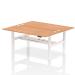 Air Back-to-Back 1800 x 800mm Height Adjustable 2 Person Bench Desk Oak Top with Cable Ports White Frame HA02650