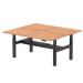 Air Back-to-Back 1800 x 800mm Height Adjustable 2 Person Bench Desk Oak Top with Scalloped Edge Black Frame HA02652