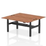 Air Back-to-Back 1800 x 800mm Height Adjustable 2 Person Bench Desk Walnut Top with Cable Ports Black Frame HA02658
