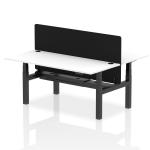Air Back-to-Back 1800 x 800mm Height Adjustable 2 Person Bench Desk White Top with Cable Ports Black Frame with Black Straight Screen HA02671