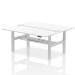 Air Back-to-Back 1800 x 800mm Height Adjustable 2 Person Bench Desk White Top with Cable Ports Silver Frame HA02672