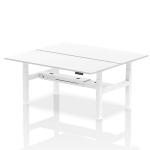 Air Back-to-Back 1800 x 800mm Height Adjustable 2 Person Bench Desk White Top with Cable Ports White Frame HA02674
