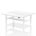 Air Back-to-Back 1800 x 800mm Height Adjustable 2 Person Bench Desk White Top with Cable Ports White Frame HA02674
