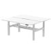 Air Back-to-Back 1800 x 800mm Height Adjustable 2 Person Bench Desk White Top with Scalloped Edge Silver Frame HA02678