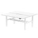 Air Back-to-Back 1800 x 800mm Height Adjustable 2 Person Bench Desk White Top with Scalloped Edge White Frame HA02680