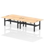Air Back-to-Back 1800 x 800mm Height Adjustable 4 Person Bench Desk Maple Top with Cable Ports Black Frame HA02706