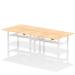 Air Back-to-Back 1800 x 800mm Height Adjustable 4 Person Bench Desk Maple Top with Cable Ports White Frame HA02710
